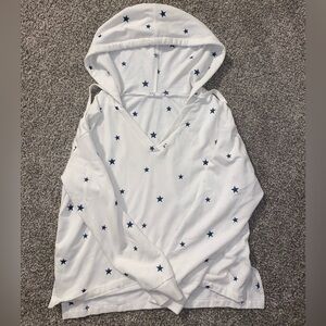 white and blue starred hoodie